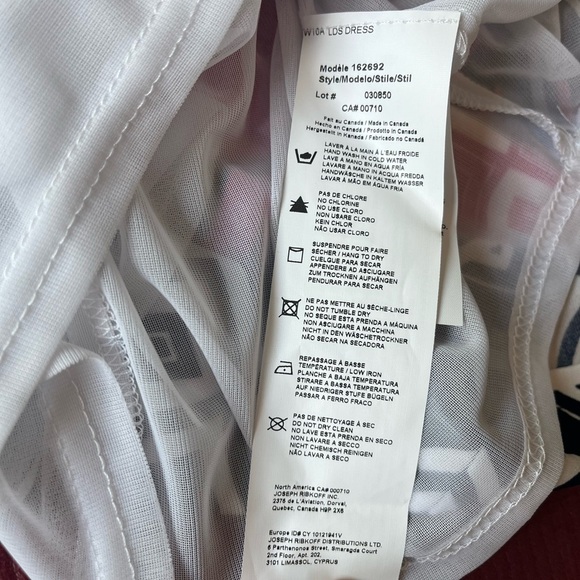 Joseph Ribkoff Women's Dress Geometric Striped Stretch Faux Wrap Sleeveless Sz 8 - Picture 9 of 12